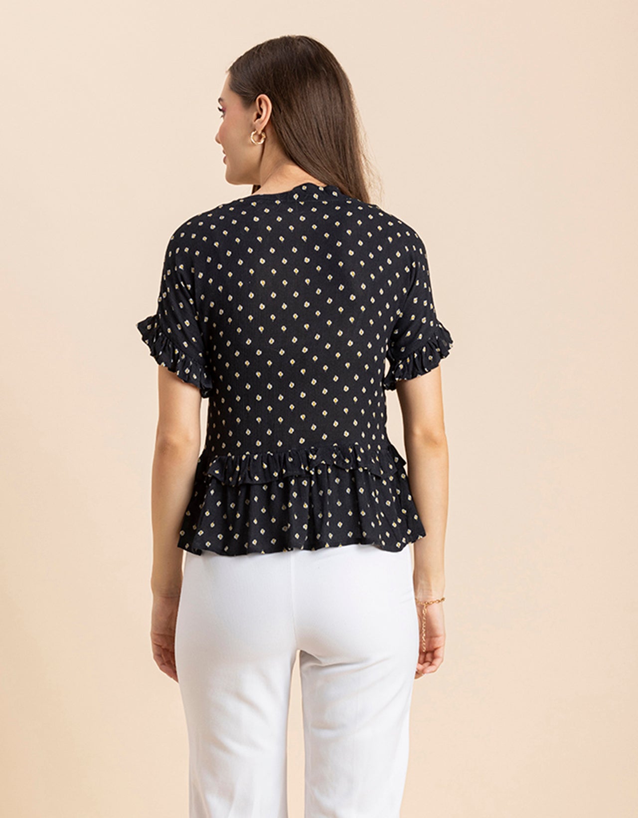 Printed Viscose Loose-Fit Top