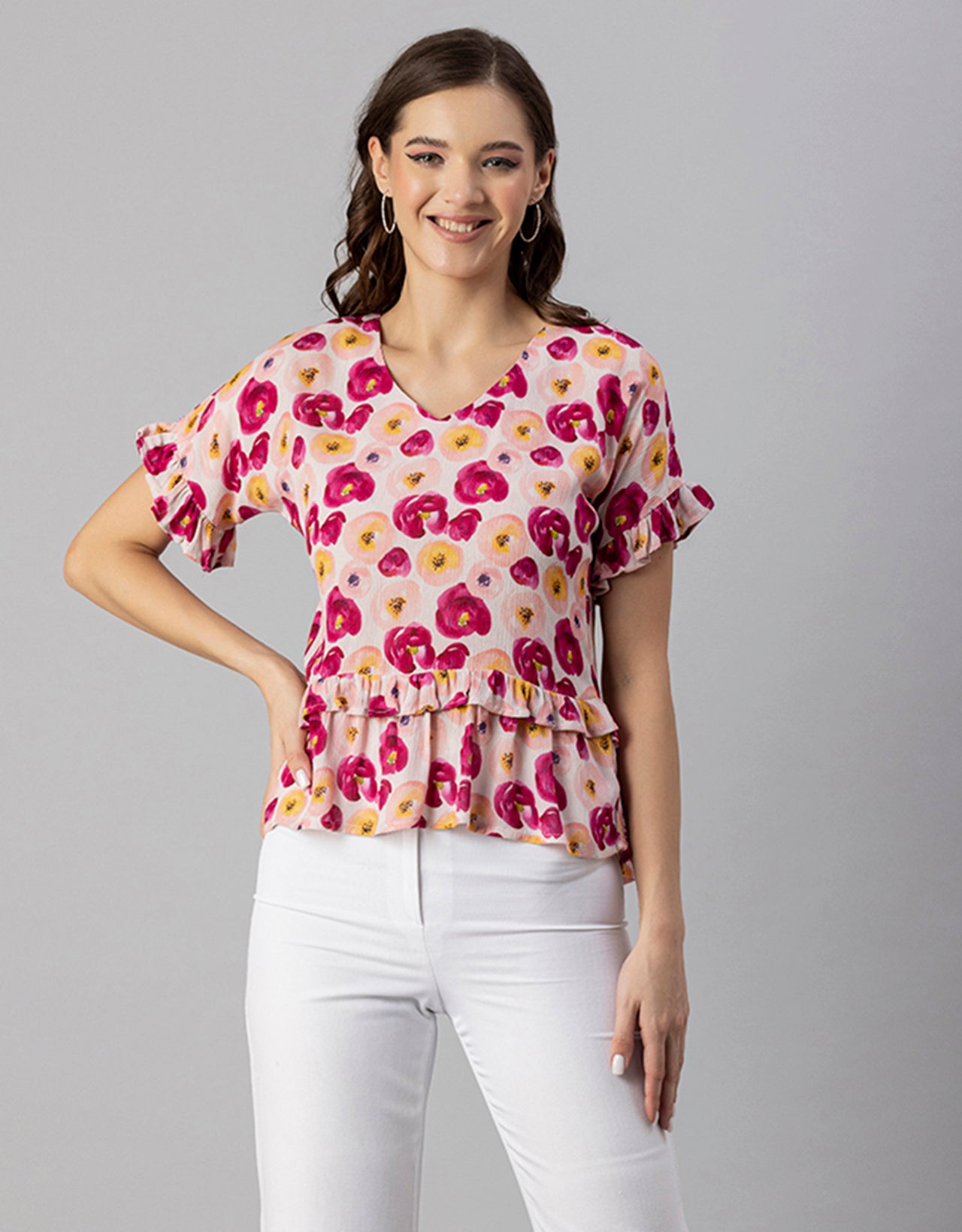 Printed Viscose Loose-Fit Top