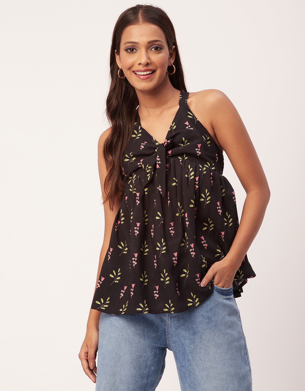 Cinched Waist Viscose Top