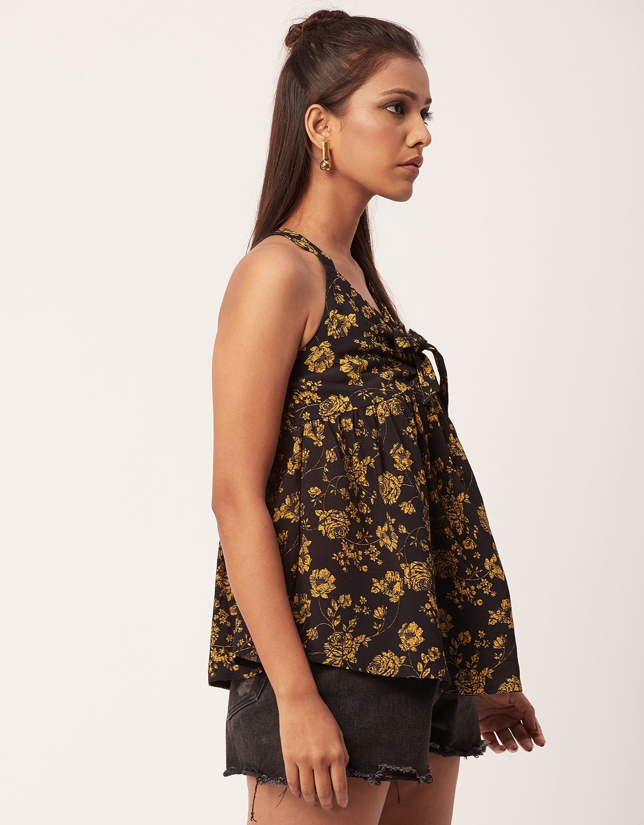 Cinched Waist Viscose Top