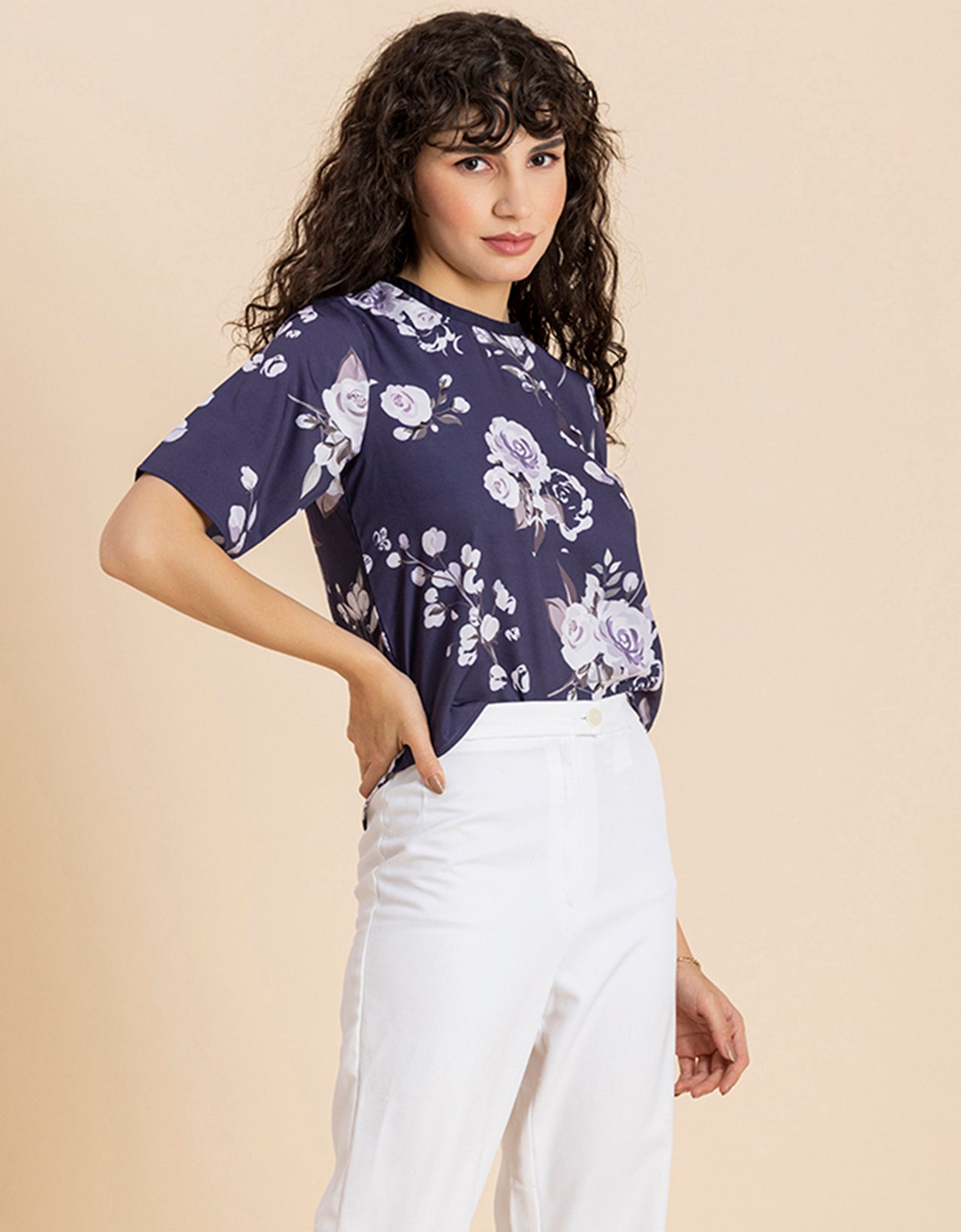 Loose-Fit Elbow Sleeves Top