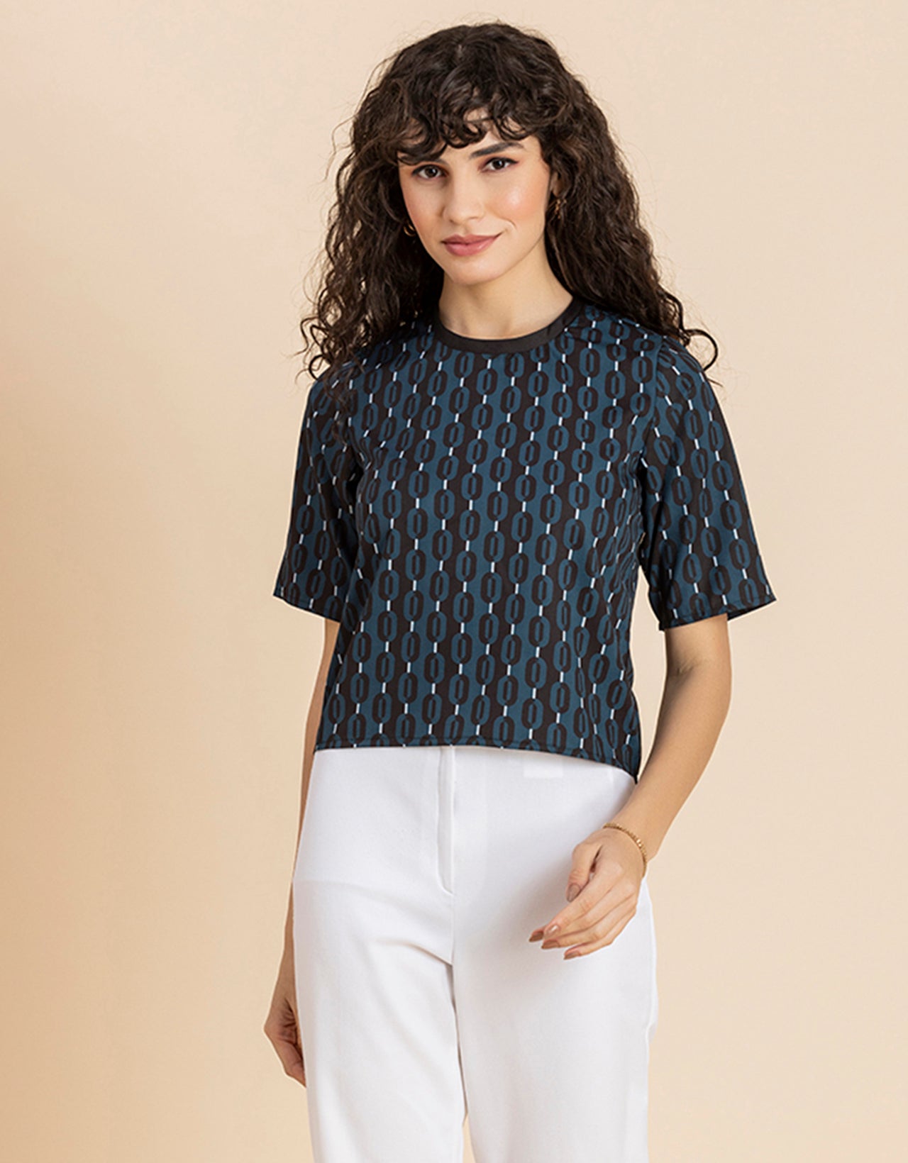 Loose-Fit Elbow Sleeves Top
