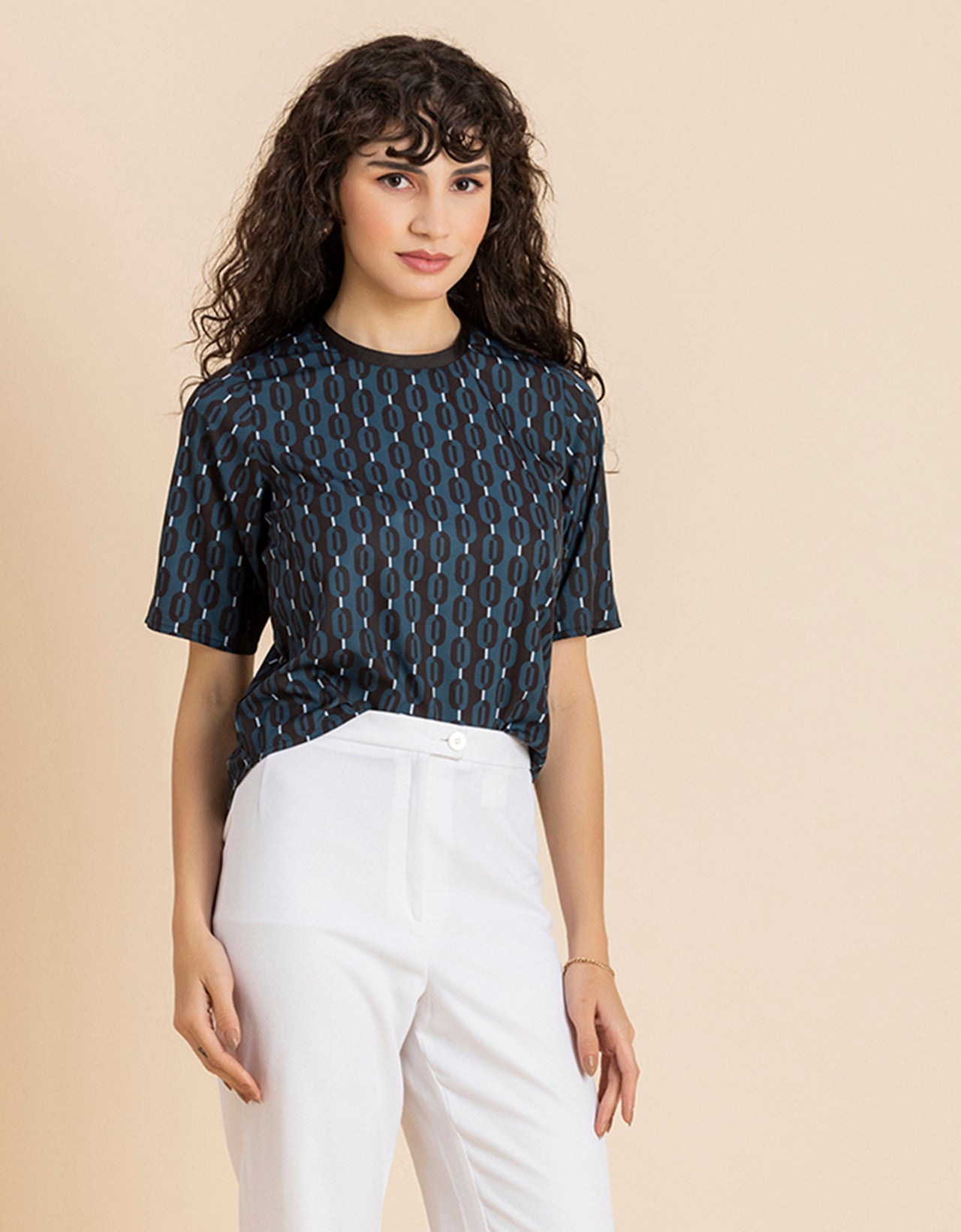 Loose-Fit Elbow Sleeves Top