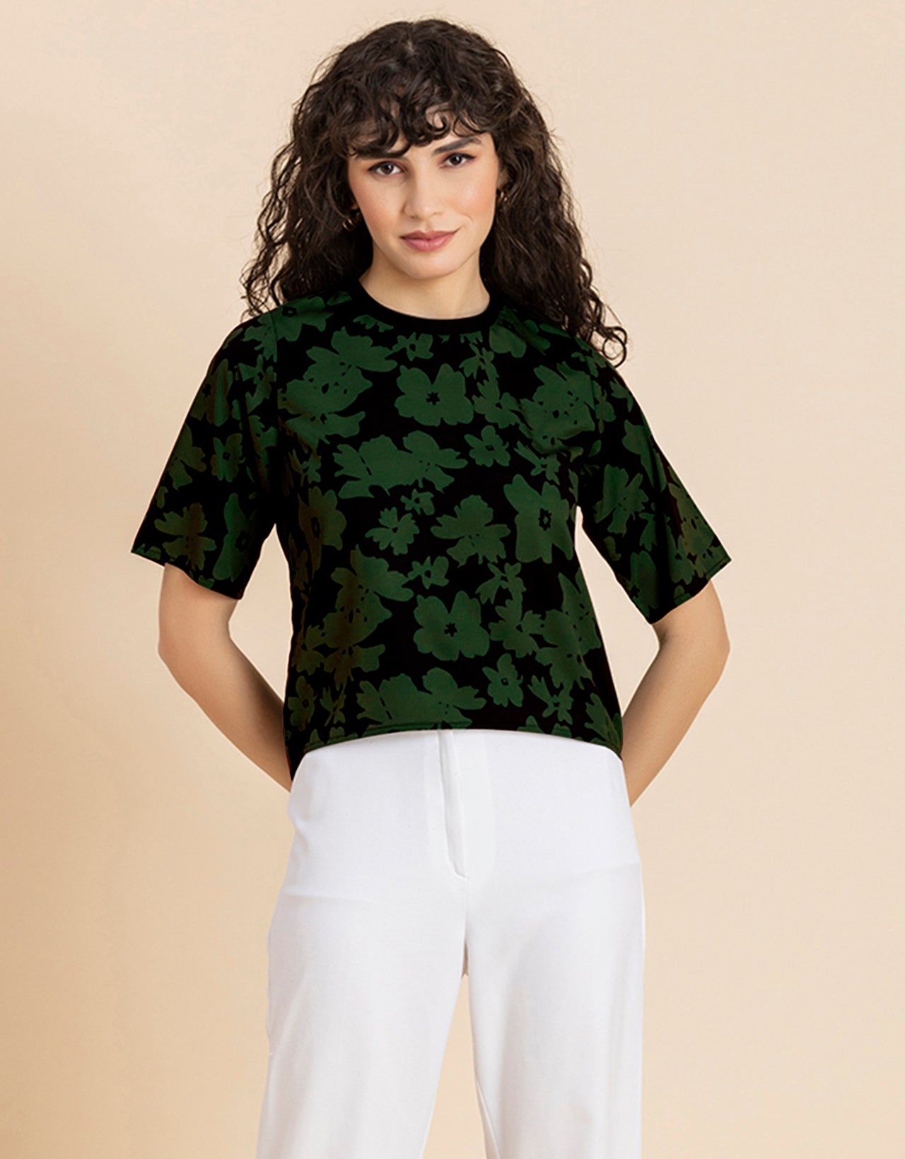 Loose-Fit Elbow Sleeves Top