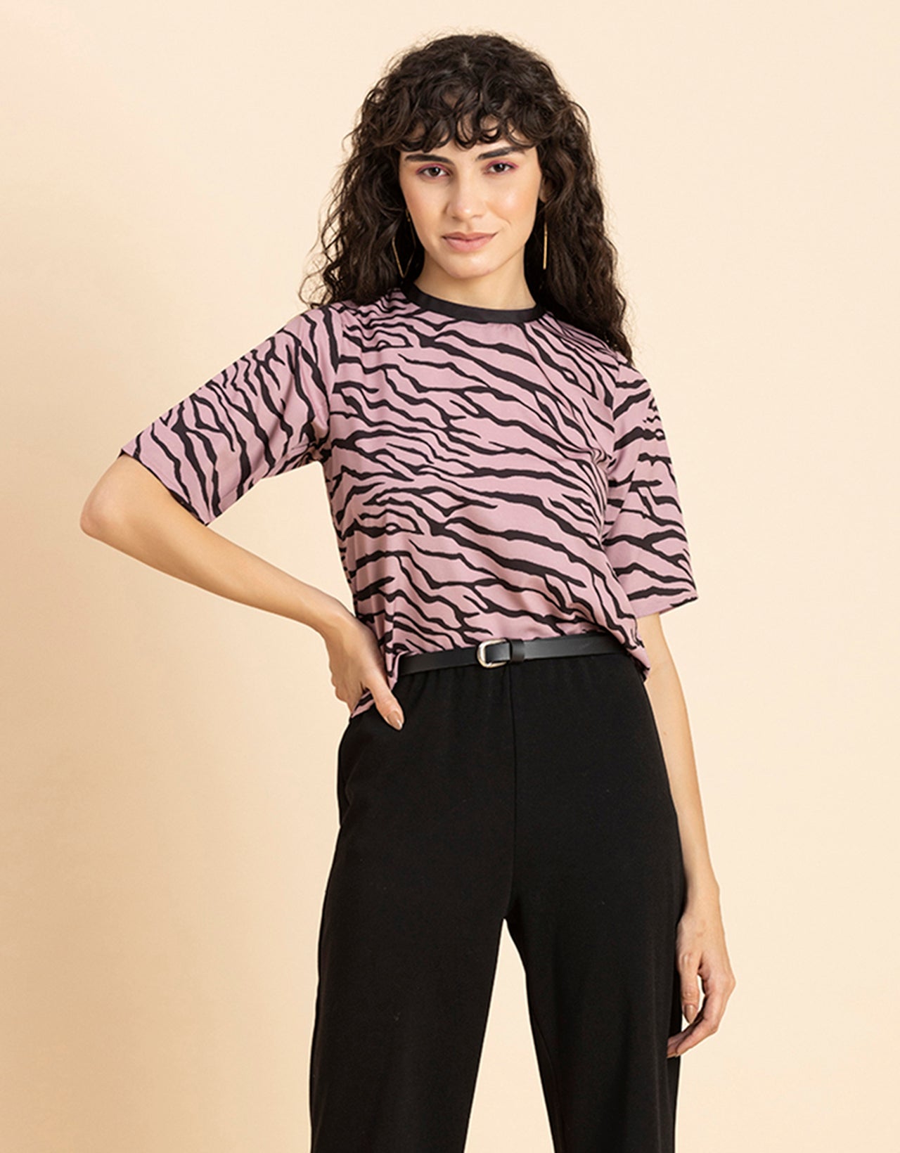 Loose-Fit Elbow Sleeves Top