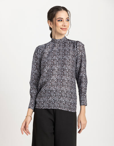 Ban Collar Long Cuff Top