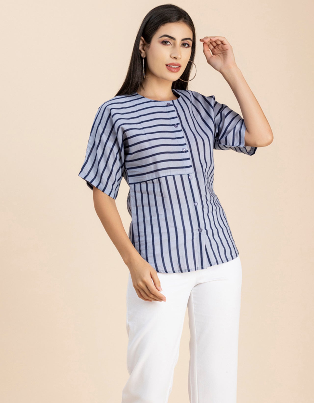 Buttoned Cotton Summer Top