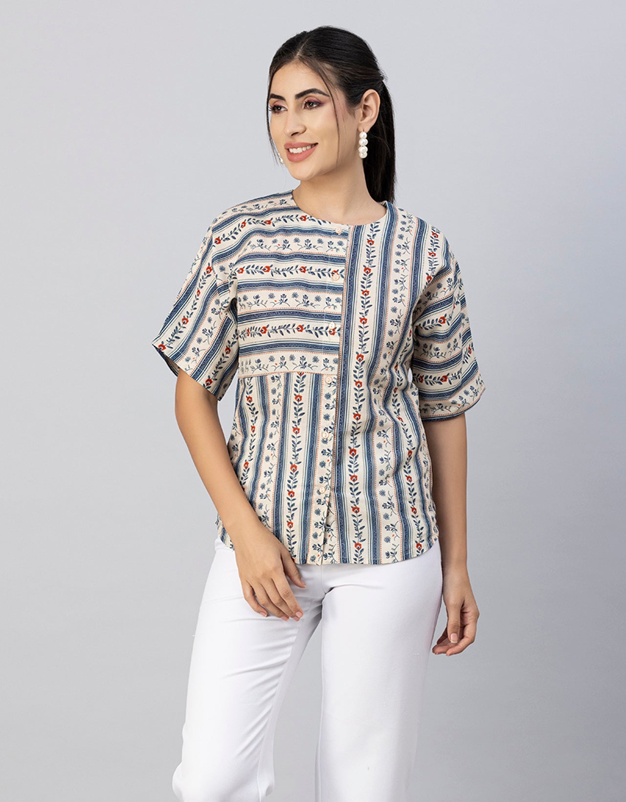 Buttoned Cotton Summer Top