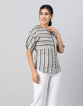 Buttoned Cotton Summer Top