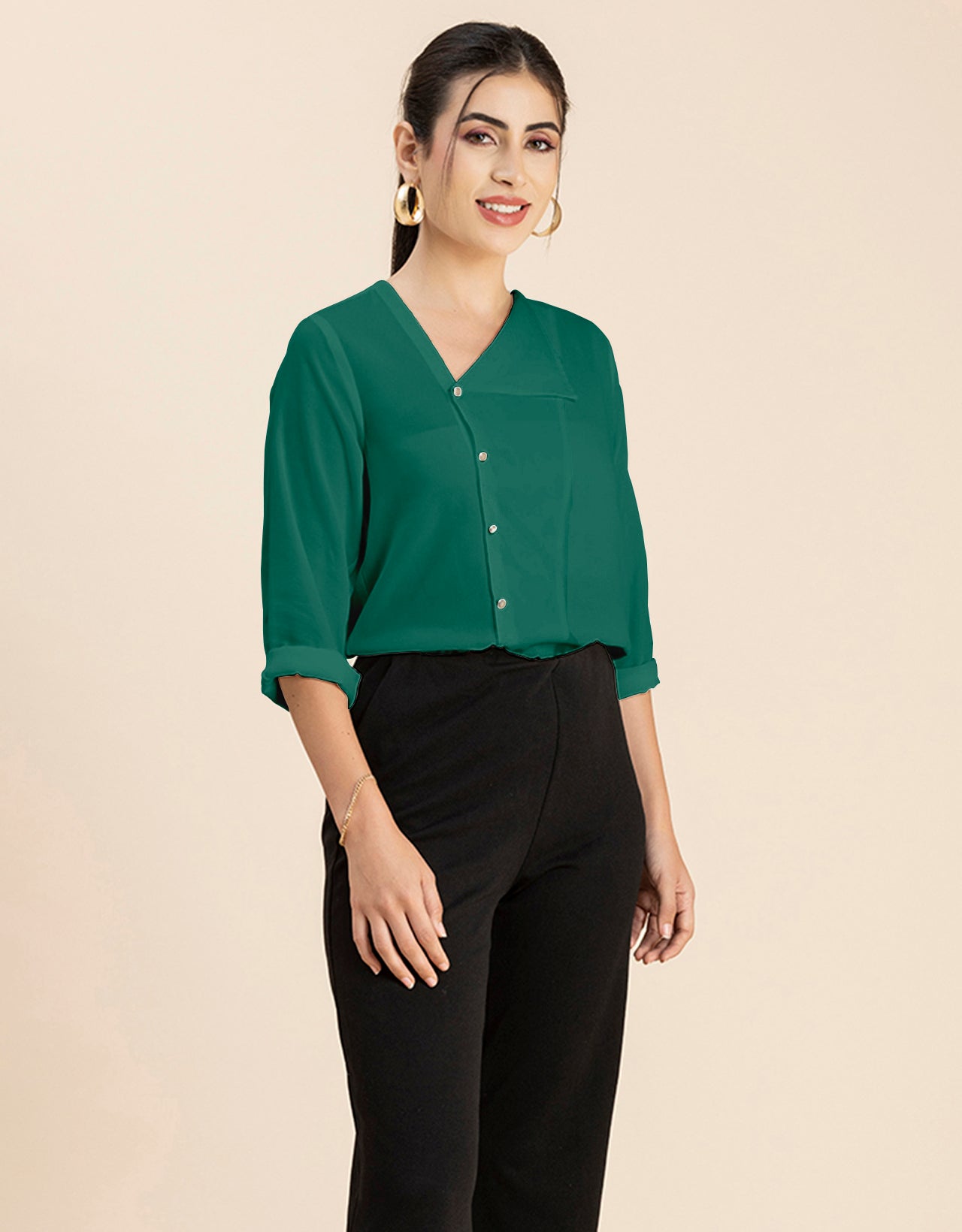 Diagonal Collar Stylish Top