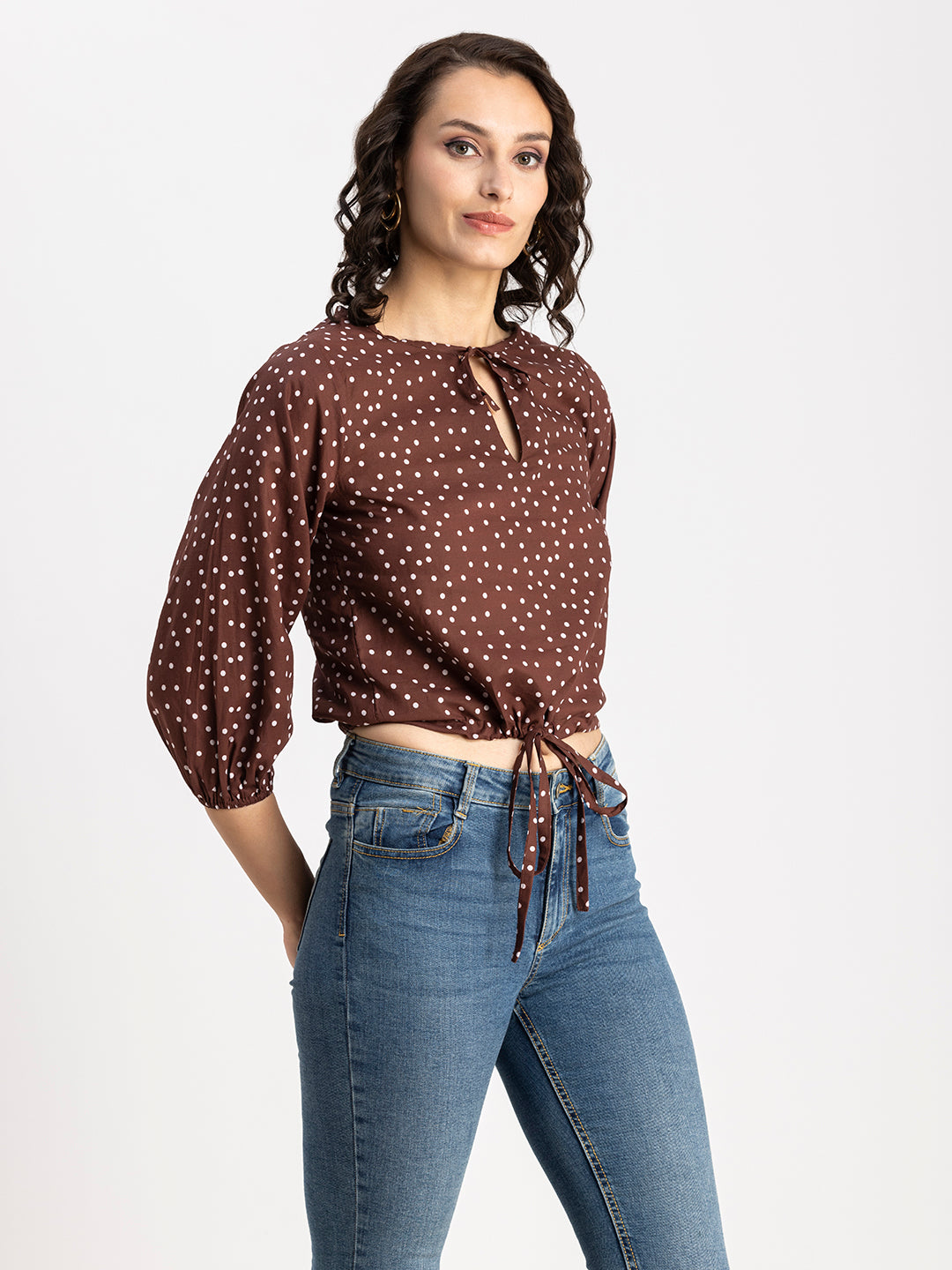 Printed Cotton Tie-Up Top