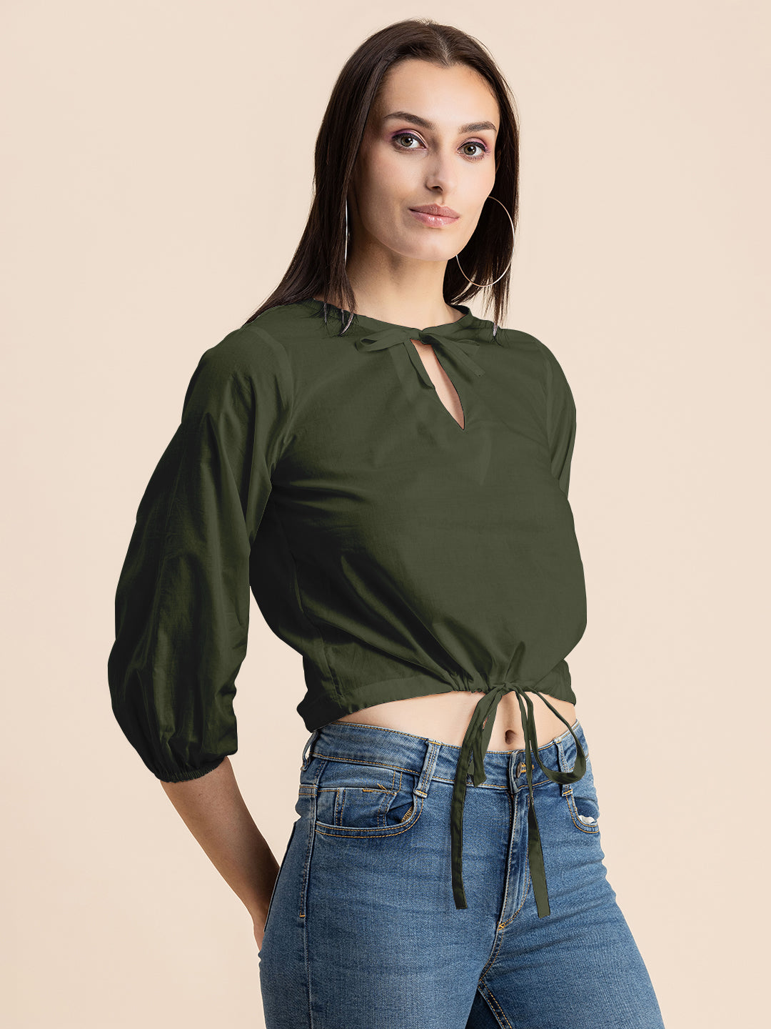 Printed Cotton Tie-Up Top