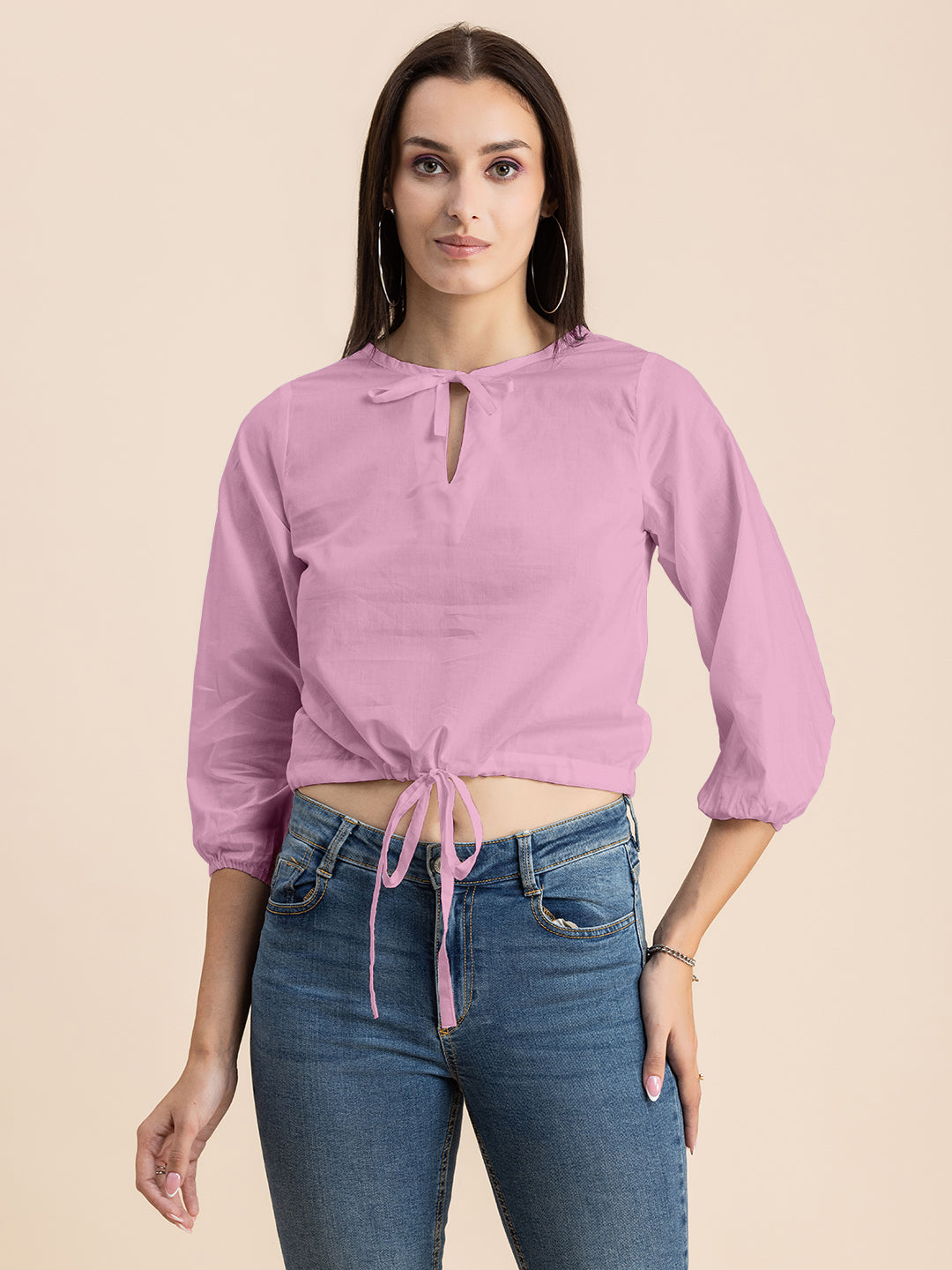 Printed Cotton Tie-Up Top