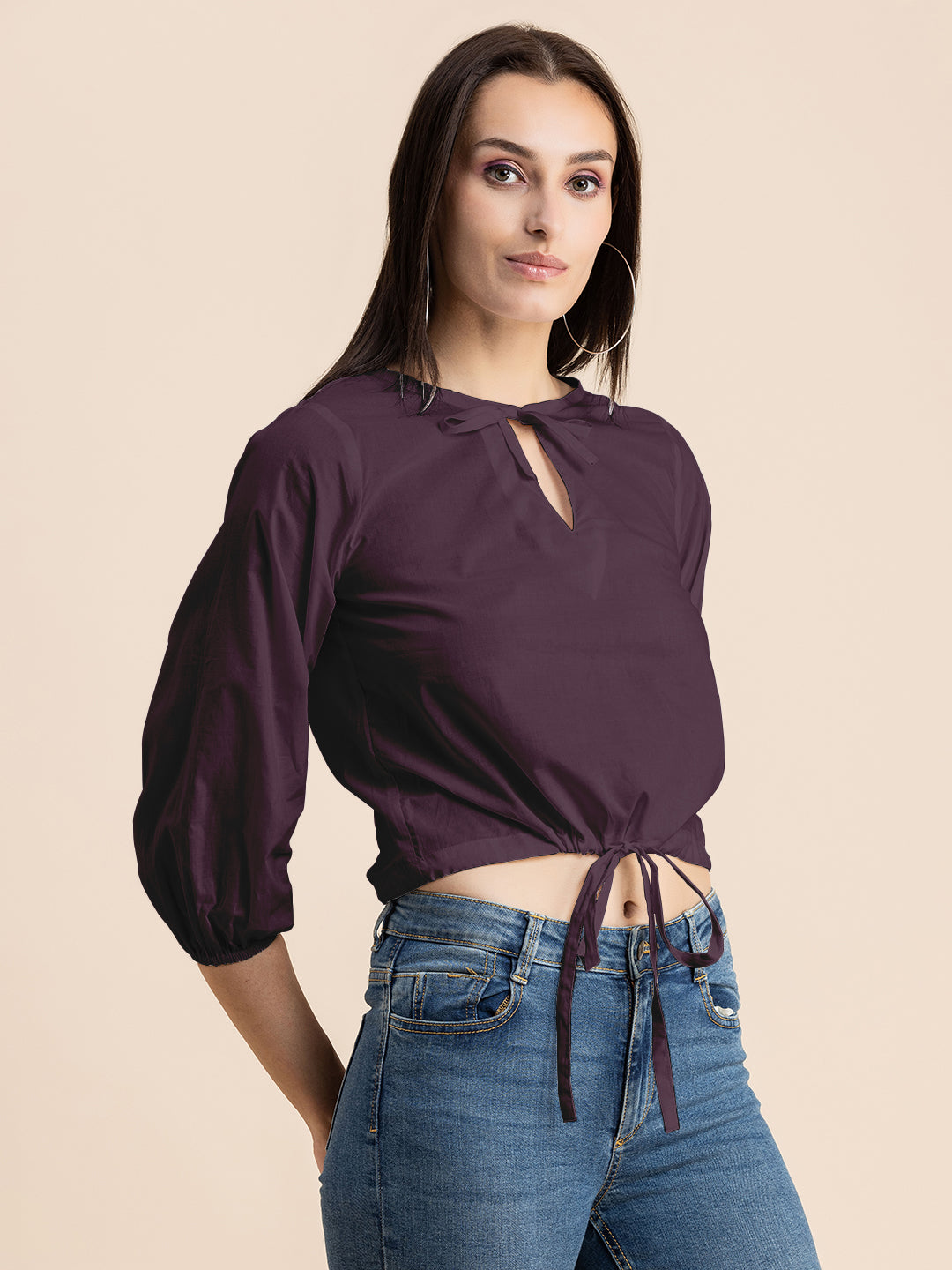 Printed Cotton Tie-Up Top