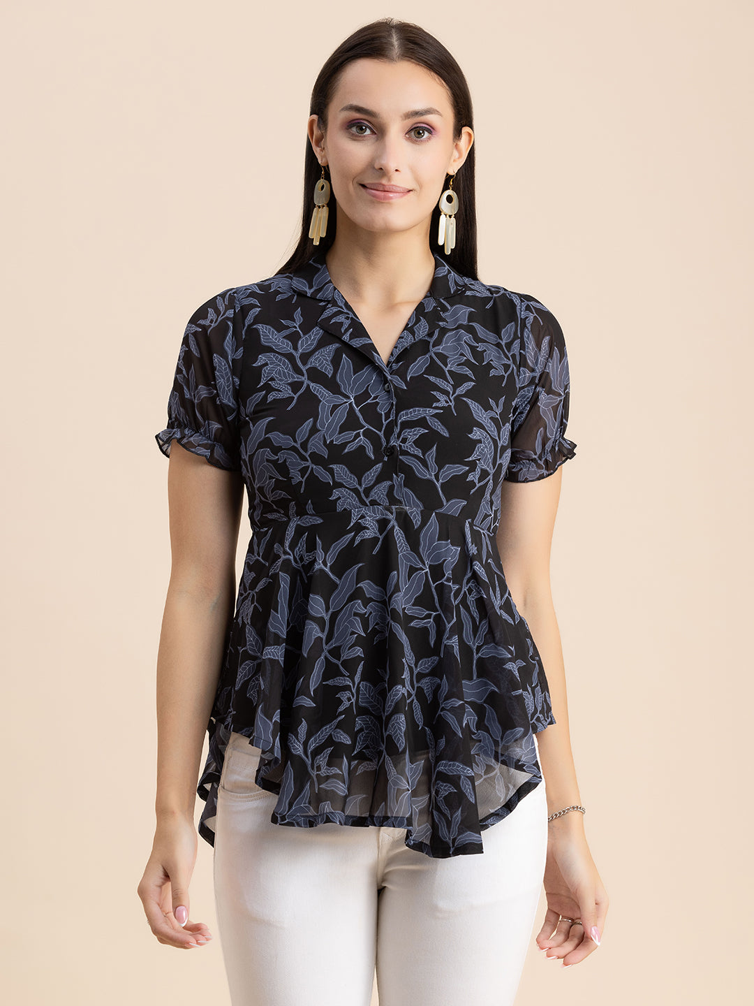 Flared Short Puff Sleeve