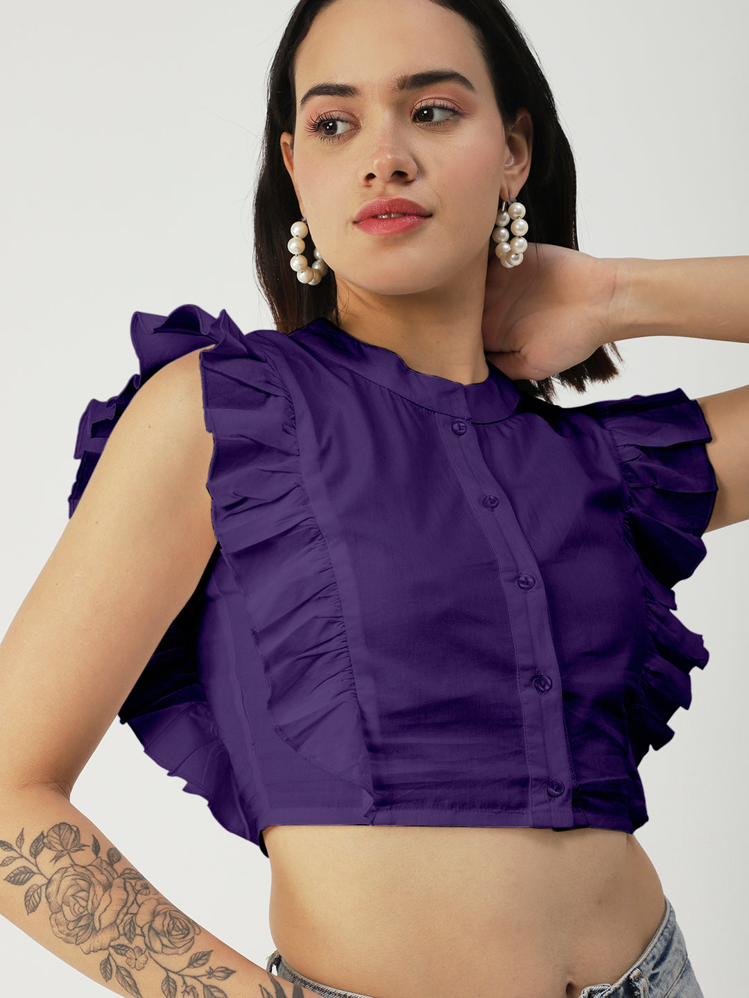 purple summer crop top