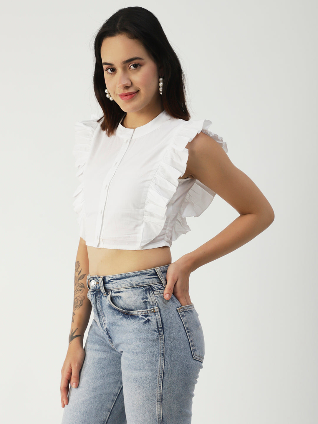 white crop top