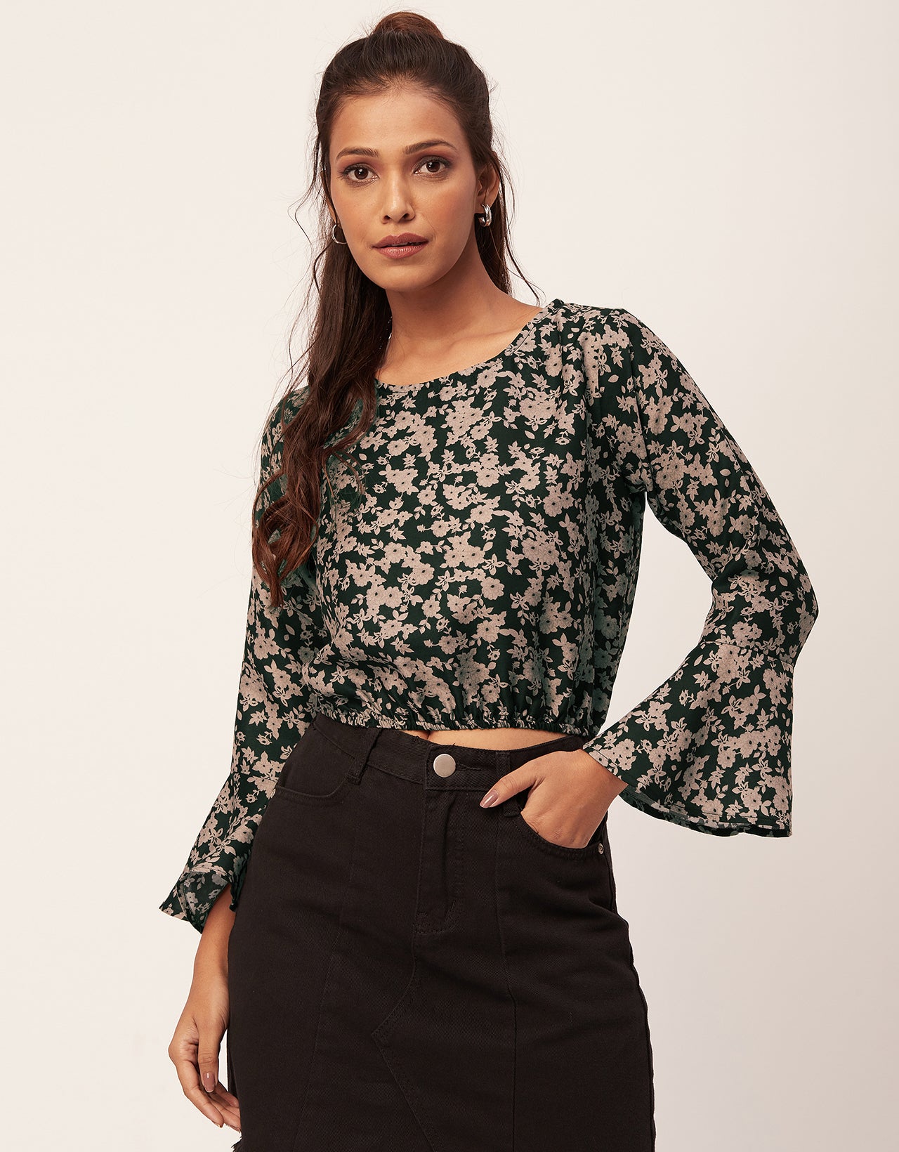 Printed Blouson Long Sleeve