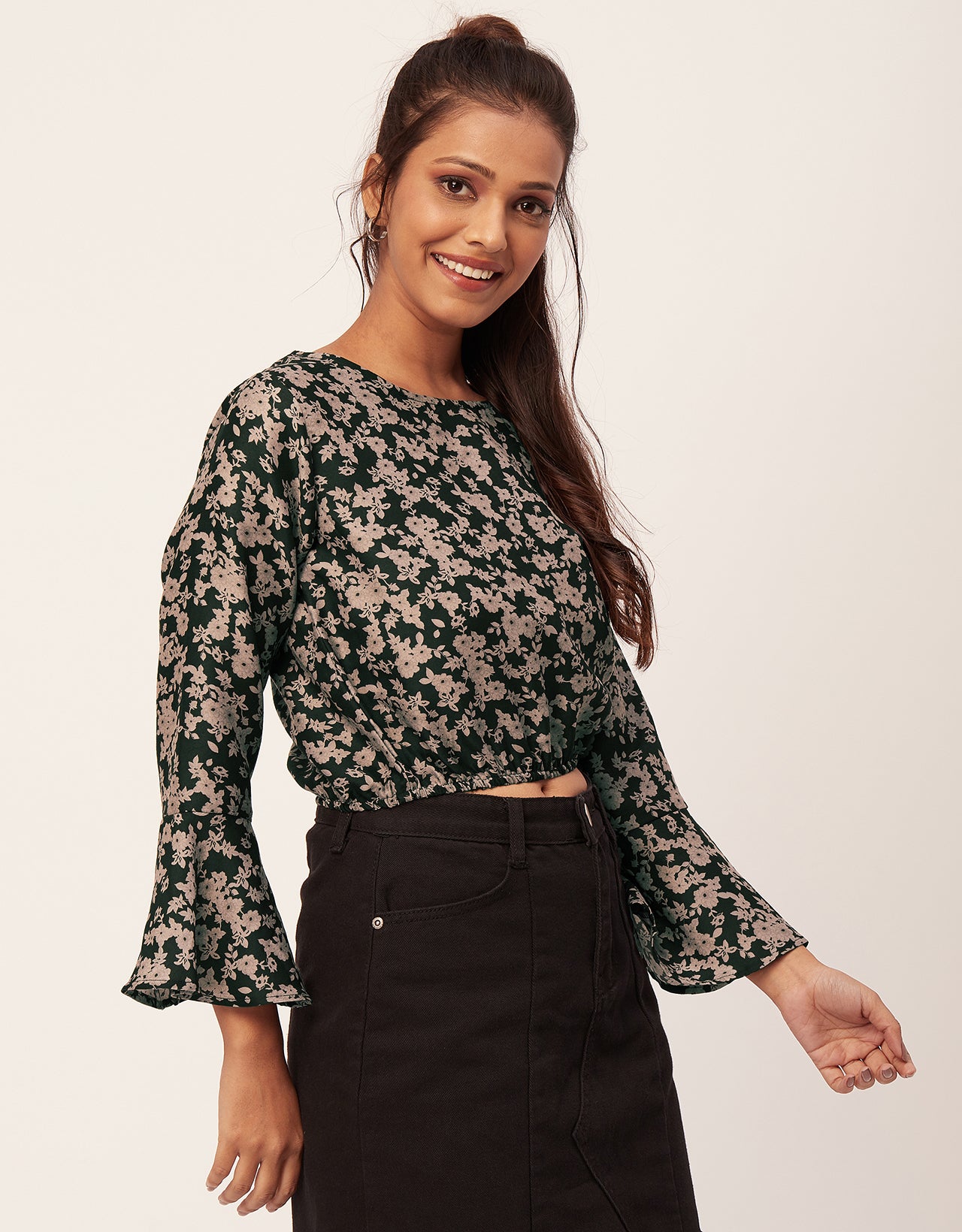 Printed Blouson Long Sleeve