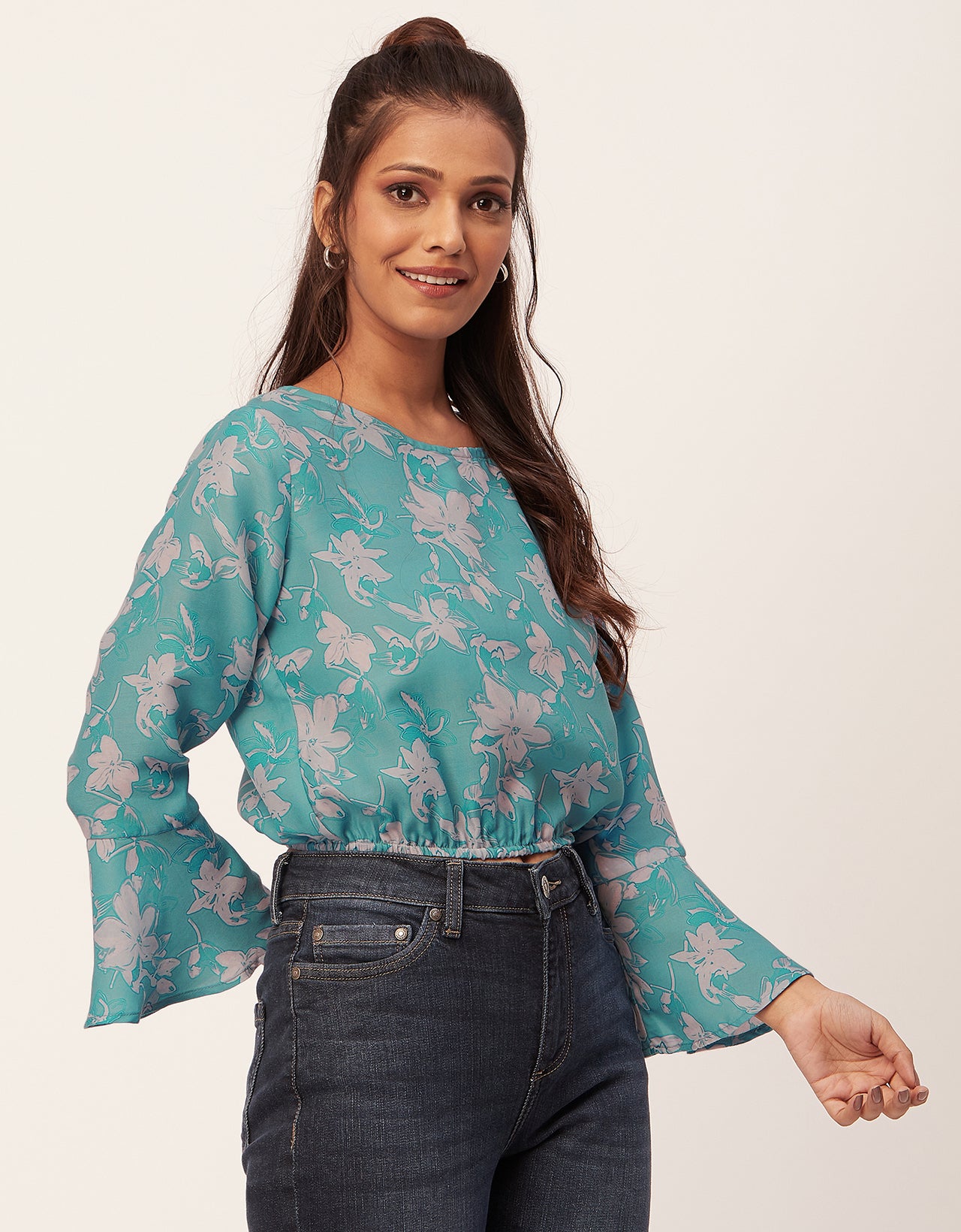 Printed Blouson Long Sleeve