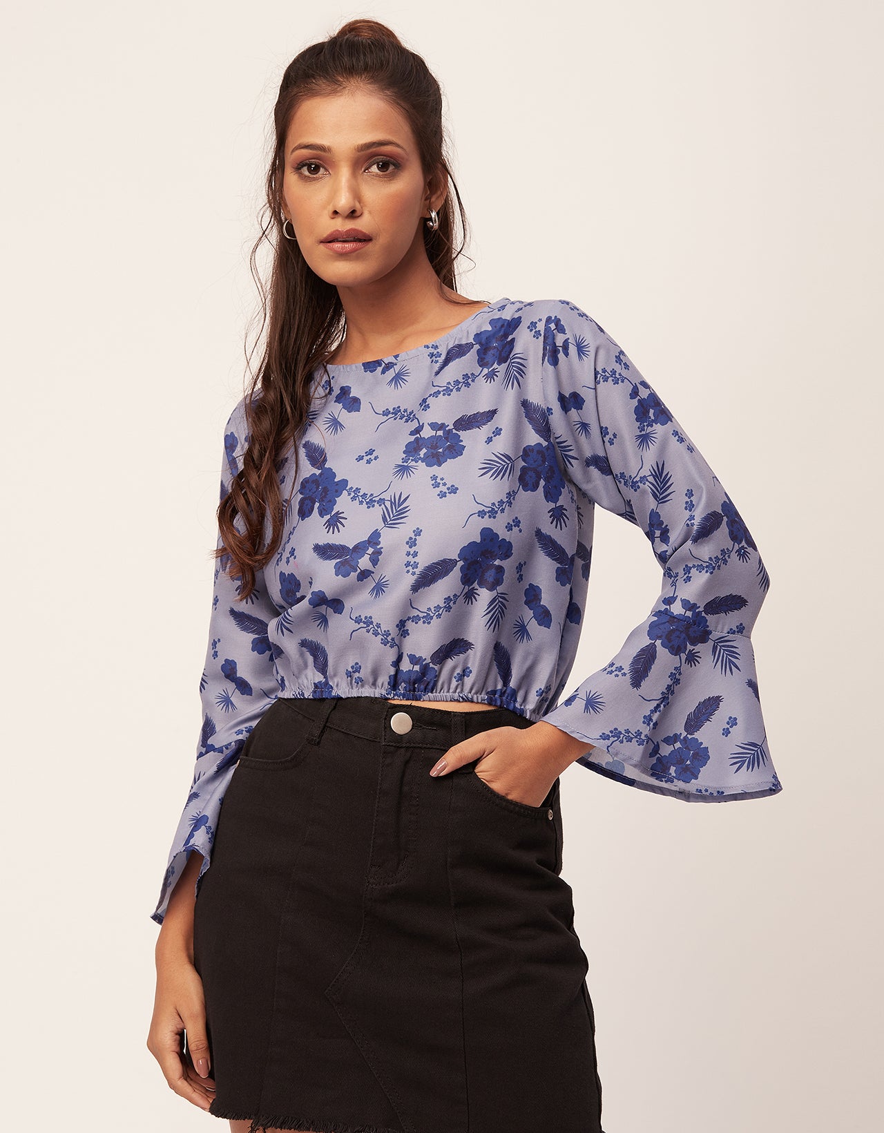 Printed Blouson Long Sleeve