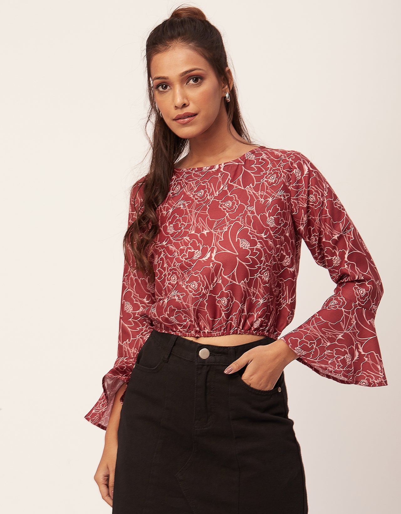 Printed Blouson Long Sleeve