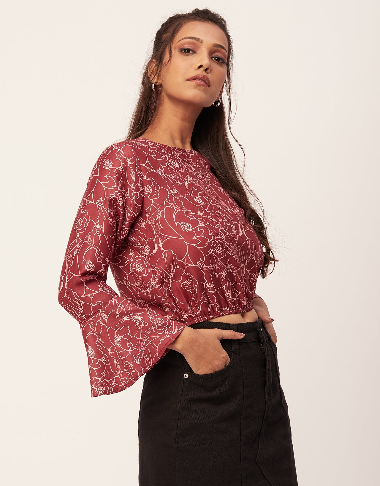 Printed Blouson Long Sleeve