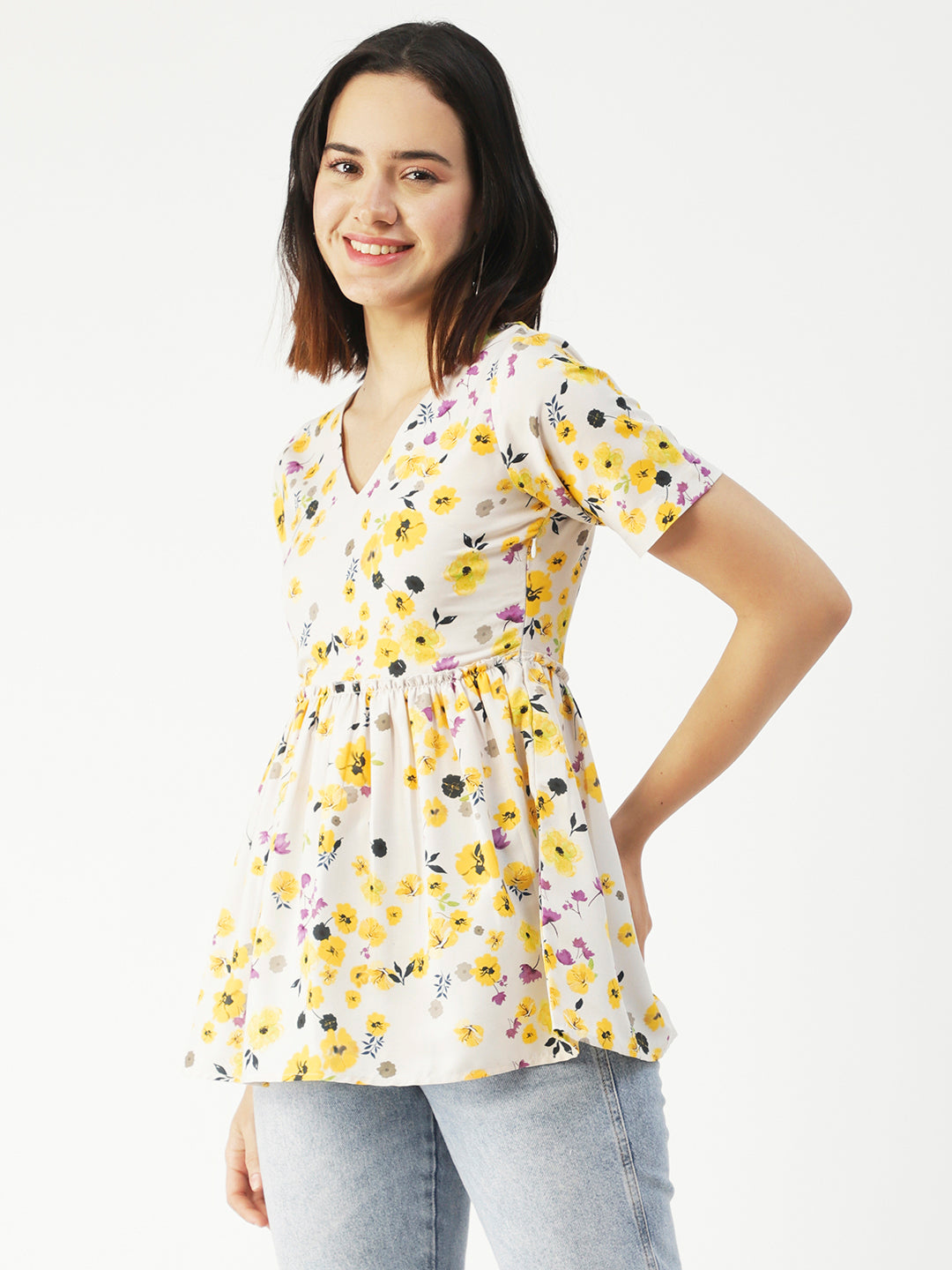 V-Neck Flared Summer Top