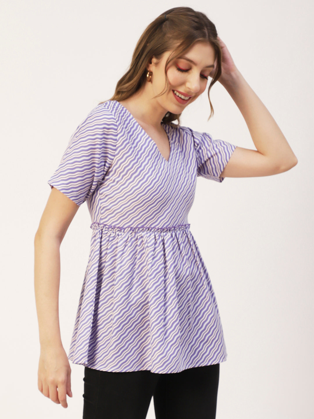 V-Neck Flared Summer Top