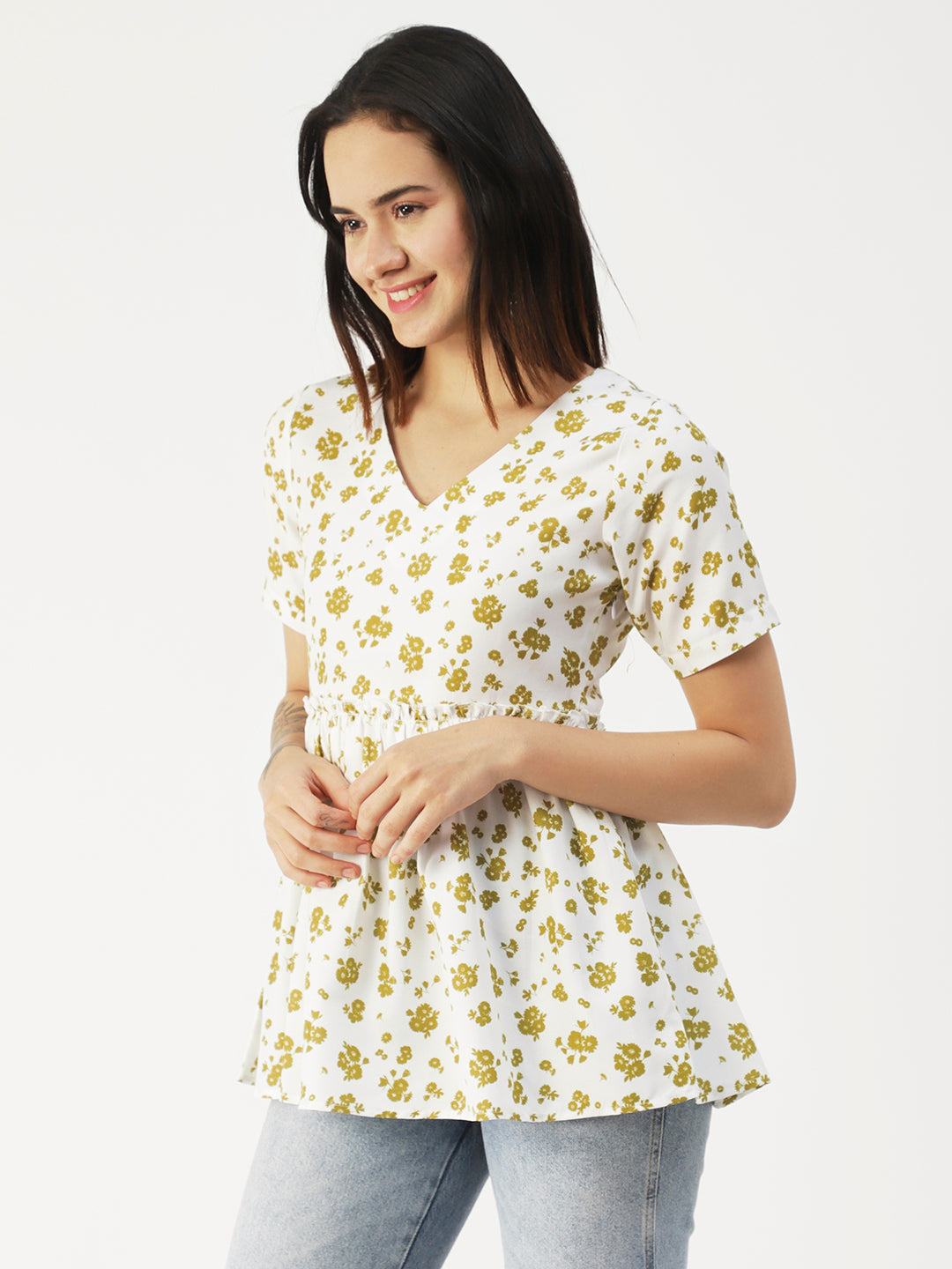 V-Neck Flared Summer Top