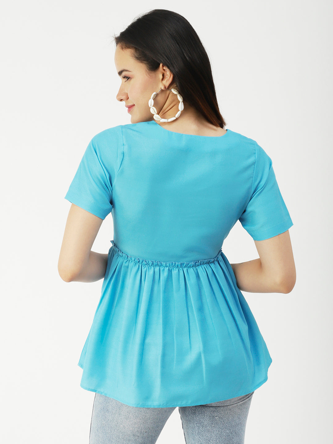 V-Neck Flared Summer Top