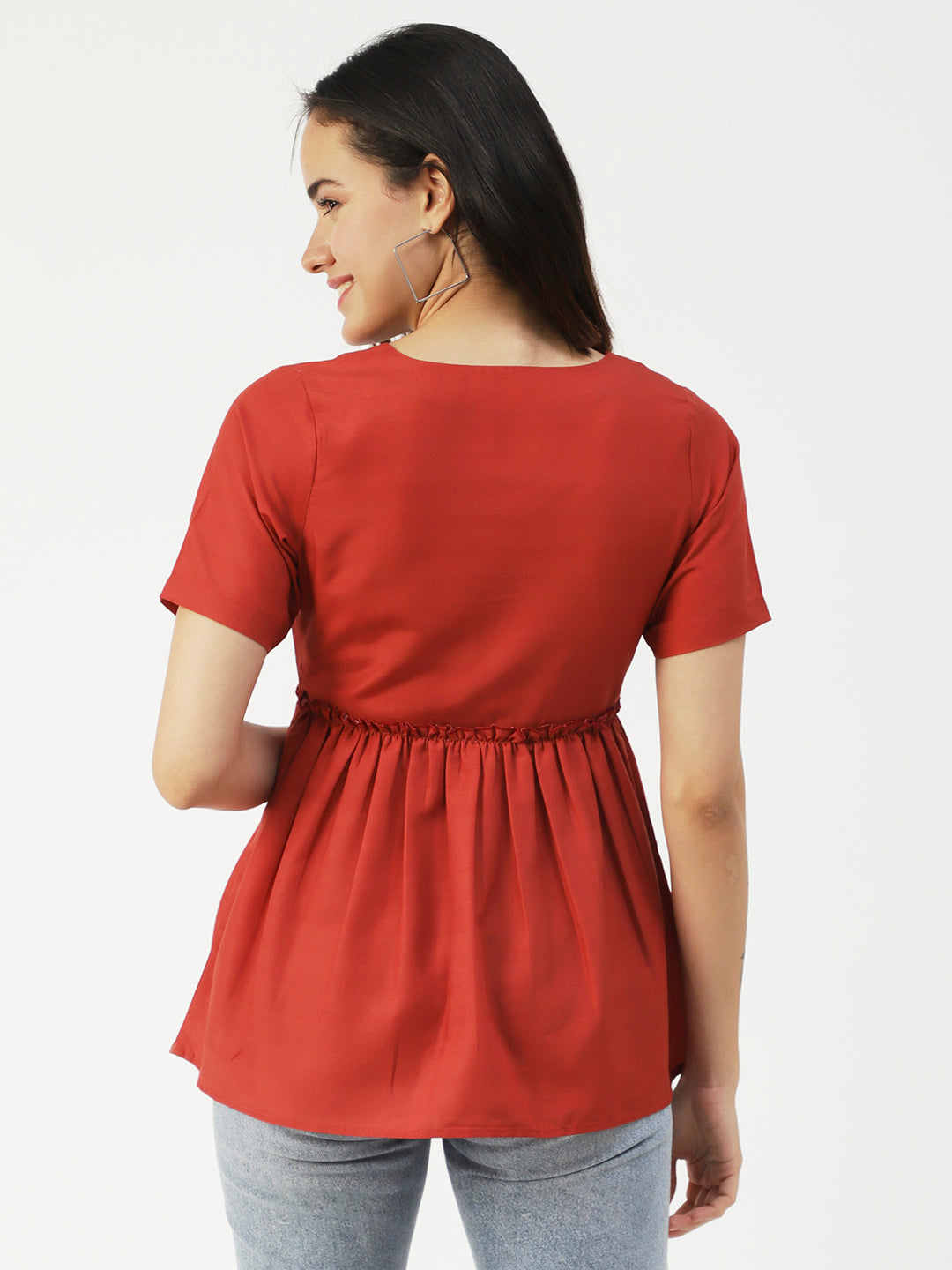 V-Neck Flared Summer Top