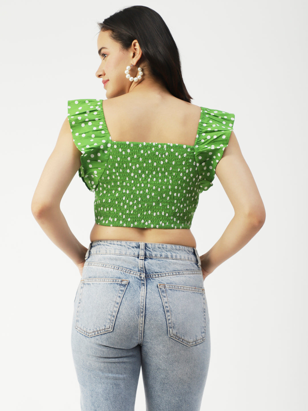 Crop Square Neck Flutter