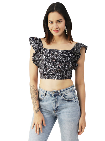 Crop Square Neck Flutter