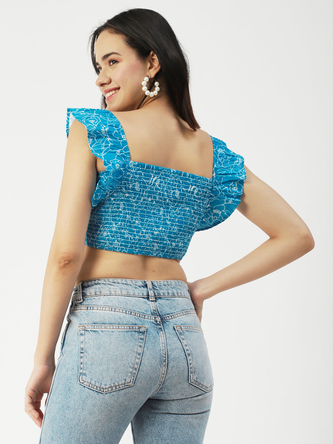 Crop Square Neck Flutter