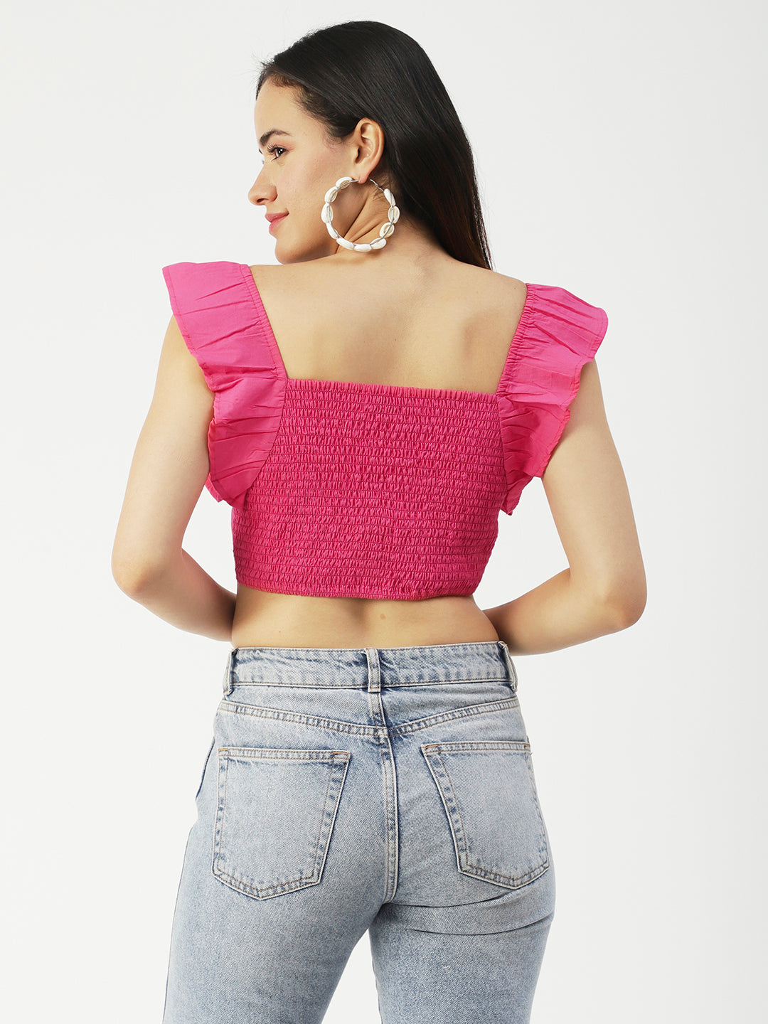 Crop Square Neck Flutter