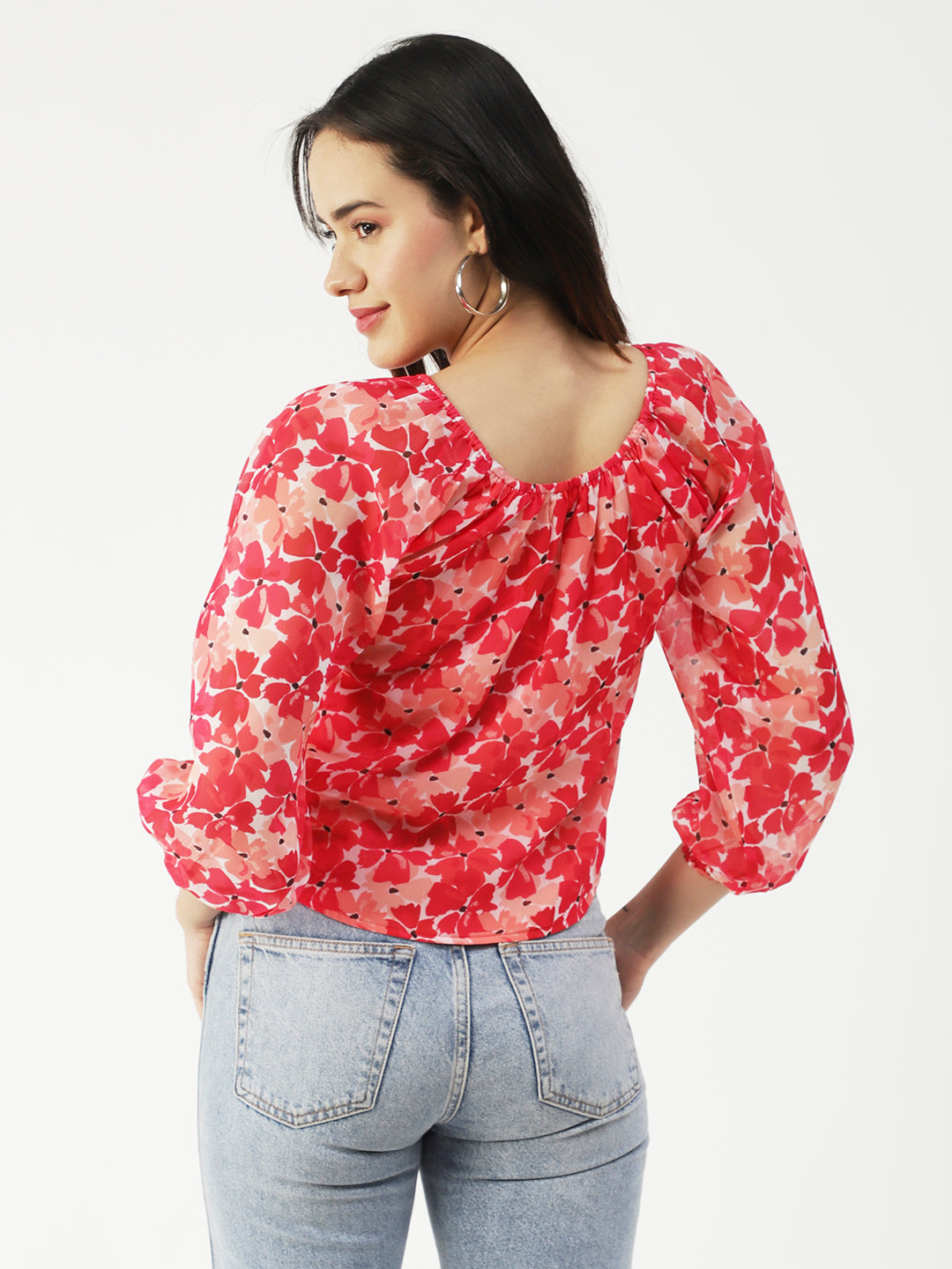 Printed Sheer Long Sleeve