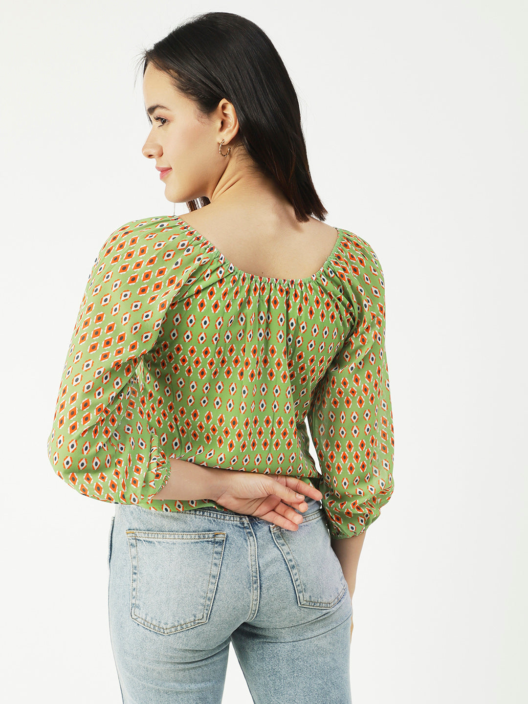 Printed Sheer Long Sleeve