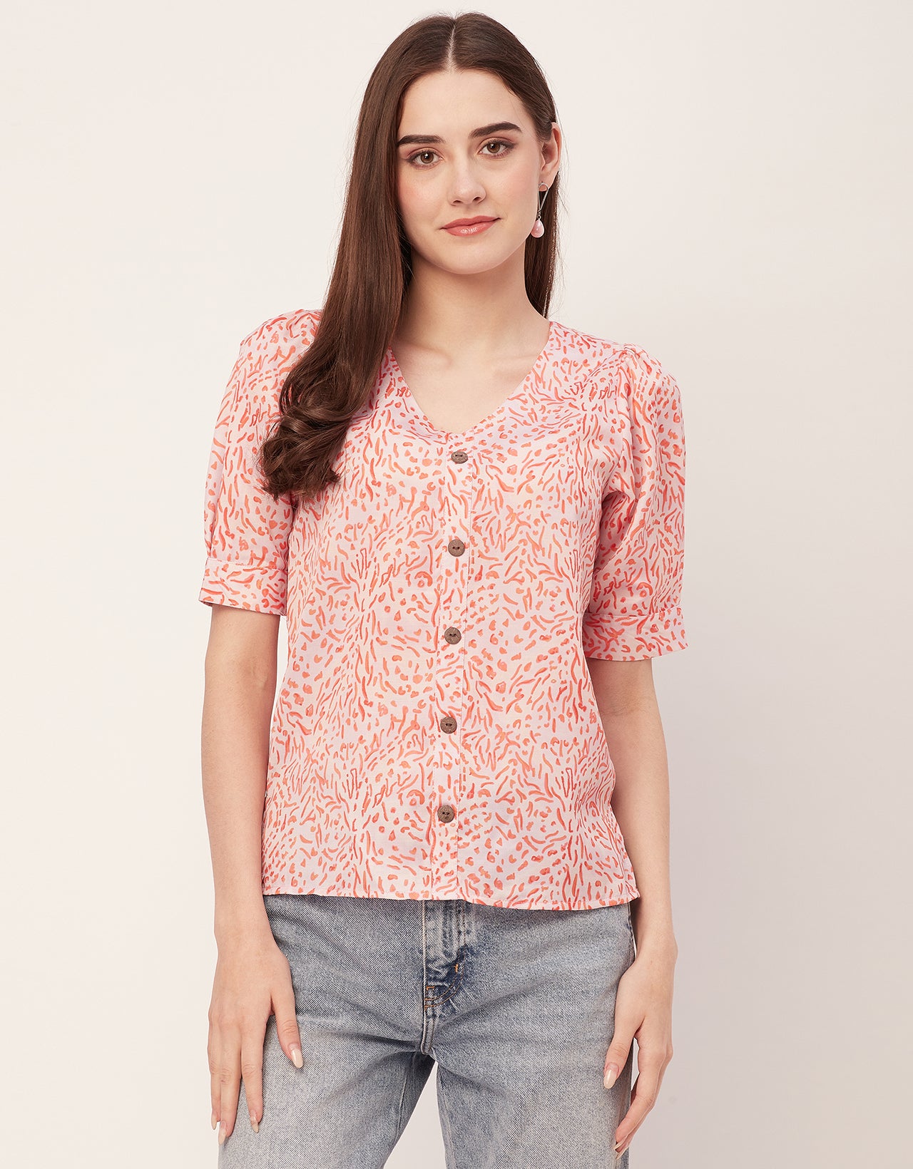 Printed Short Sleeve Top