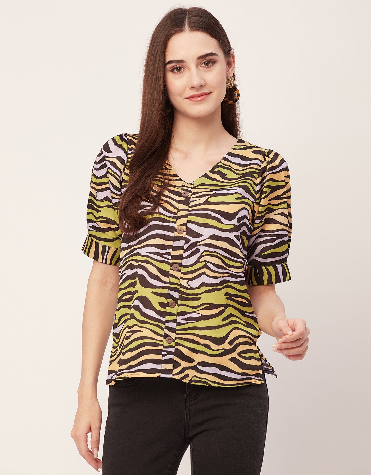 Printed Short Sleeve Top