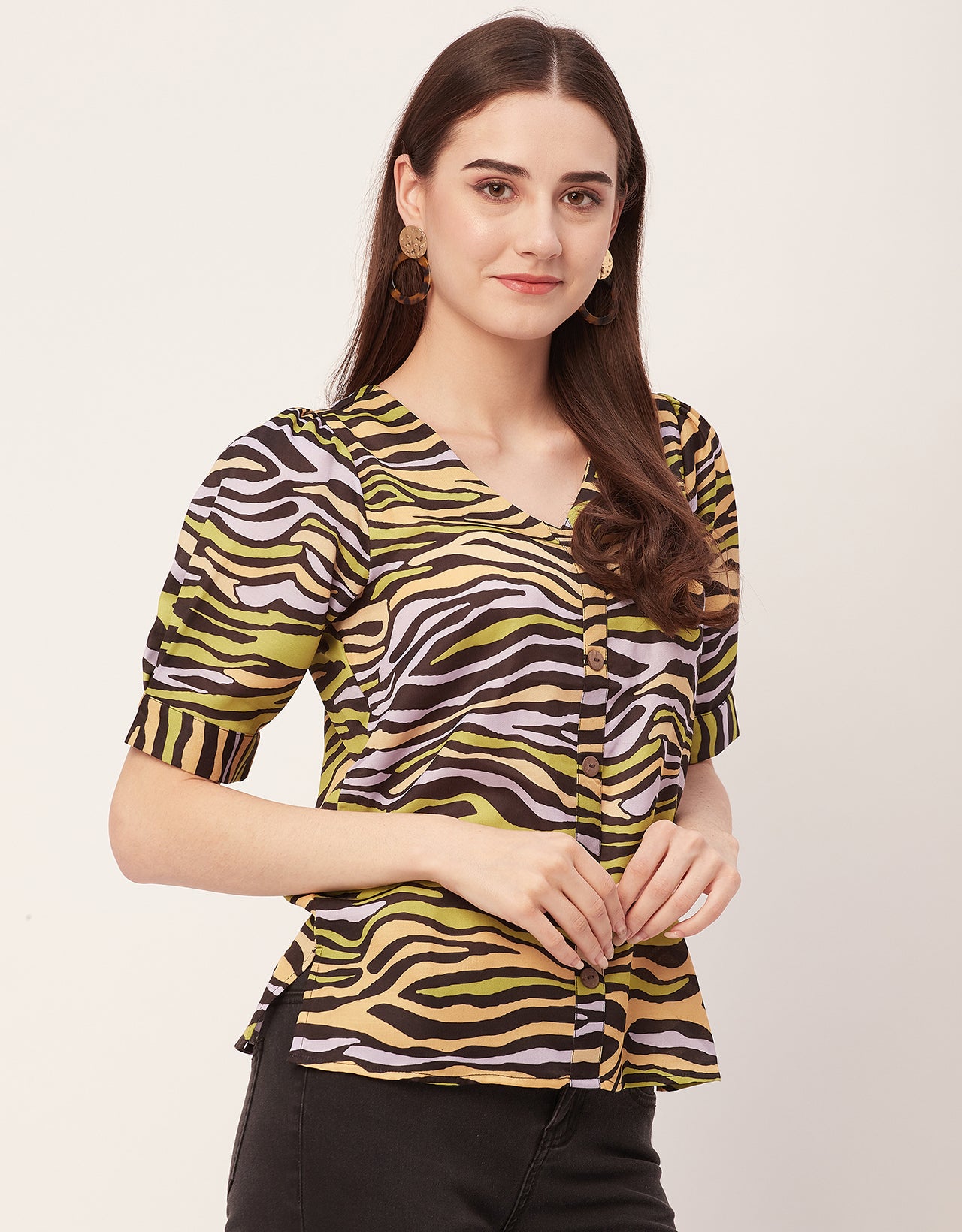 Printed Short Sleeve Top