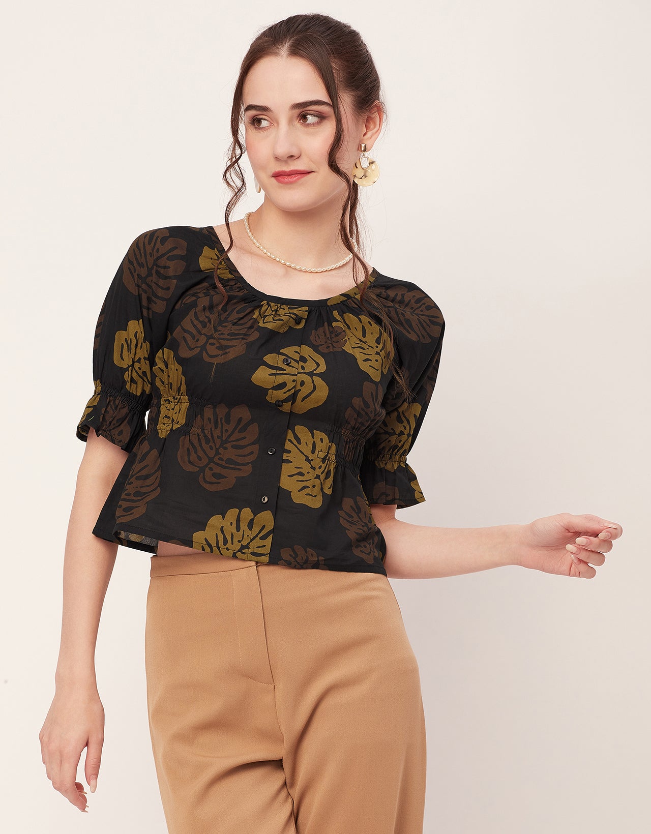 Cinched Waist Retro Top