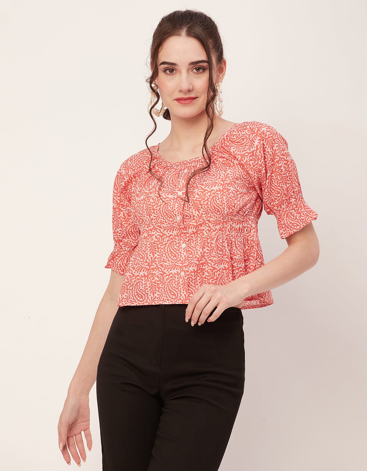 Cinched Waist Retro Top