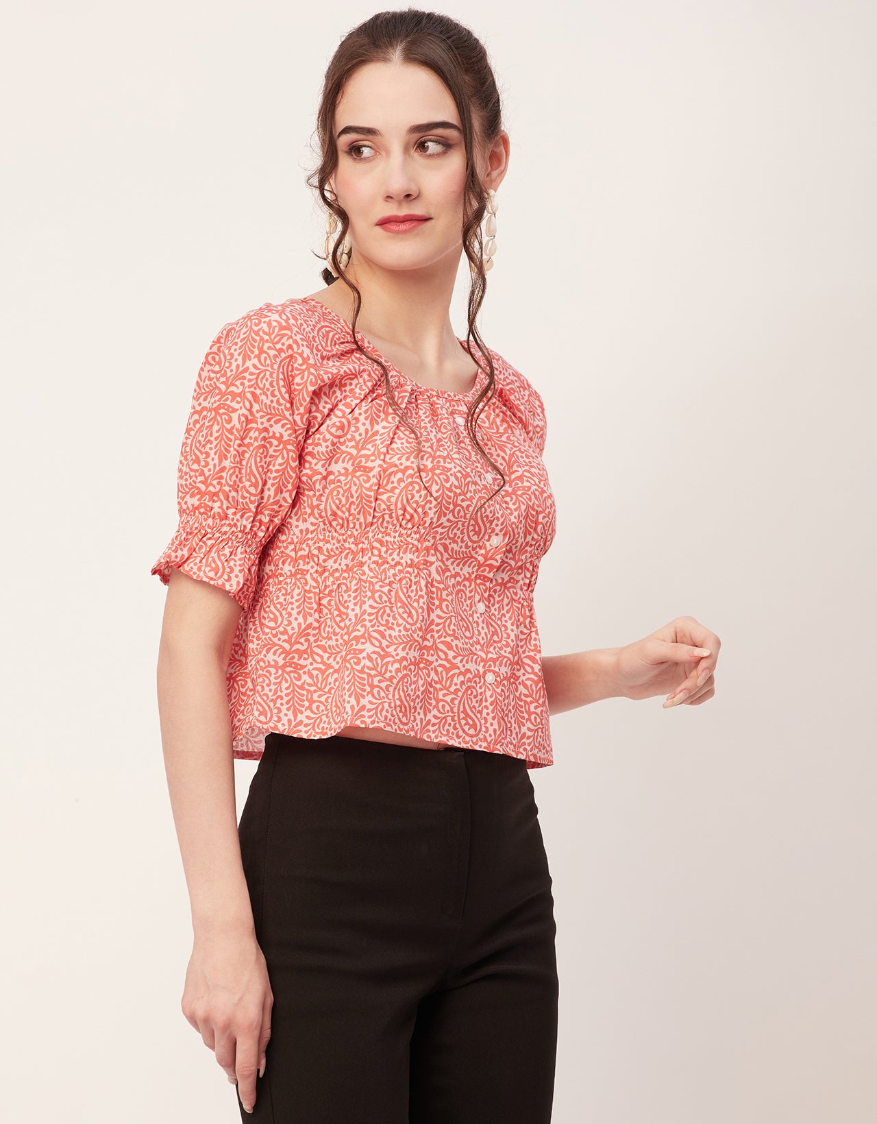 Cinched Waist Retro Top