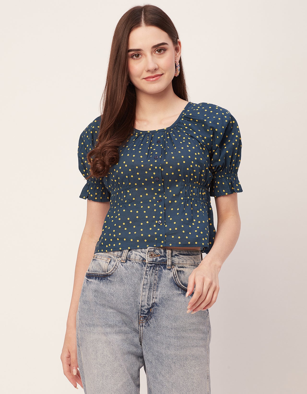 Cinched Waist Retro Top