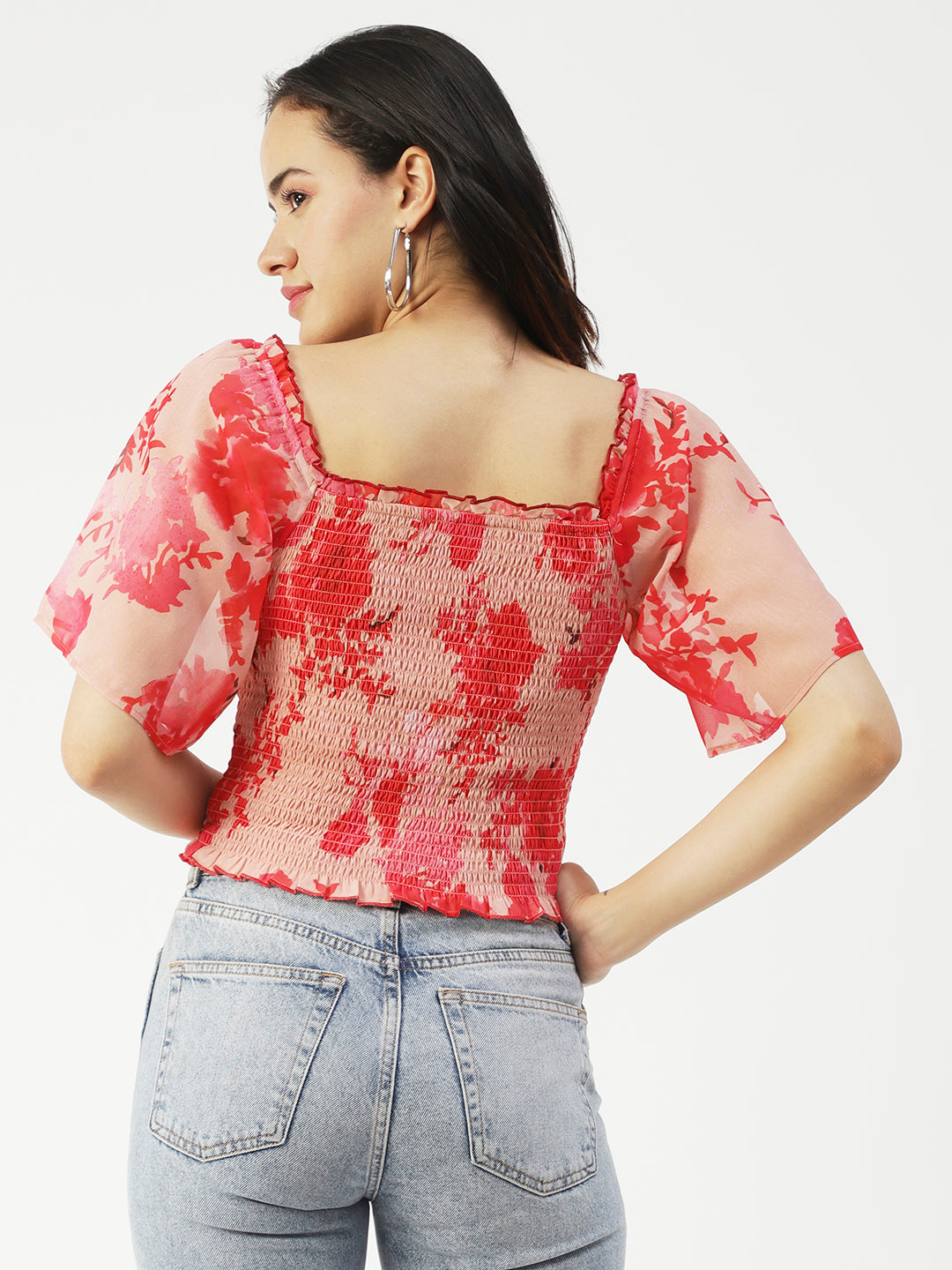 Printed Flotter Sleeve Top