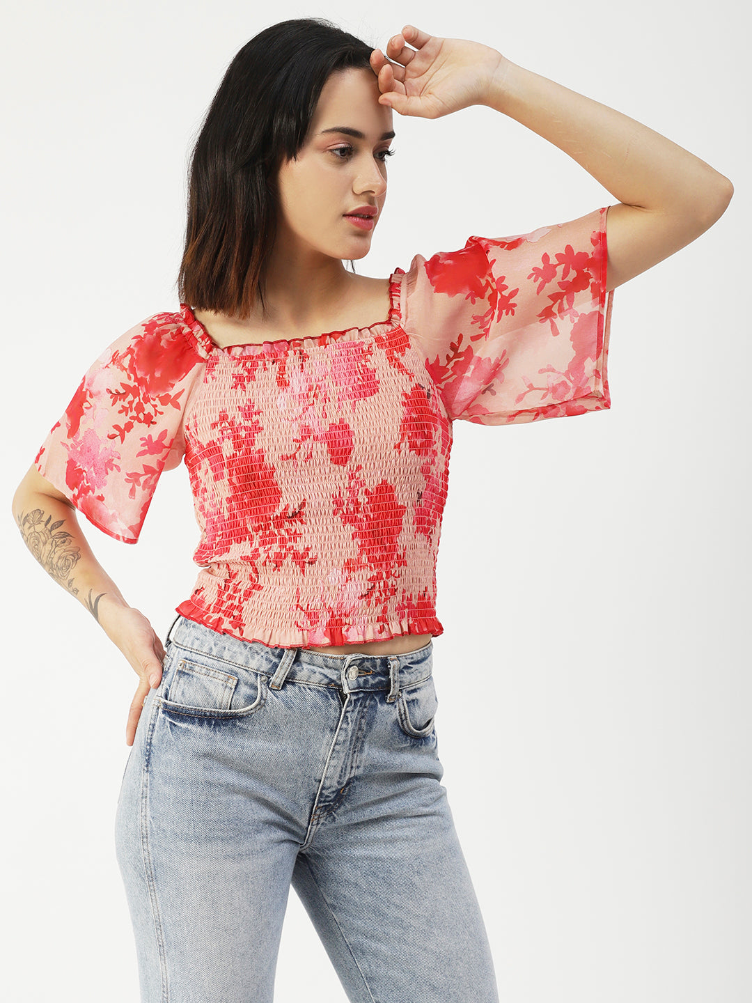 Printed Flotter Sleeve Top