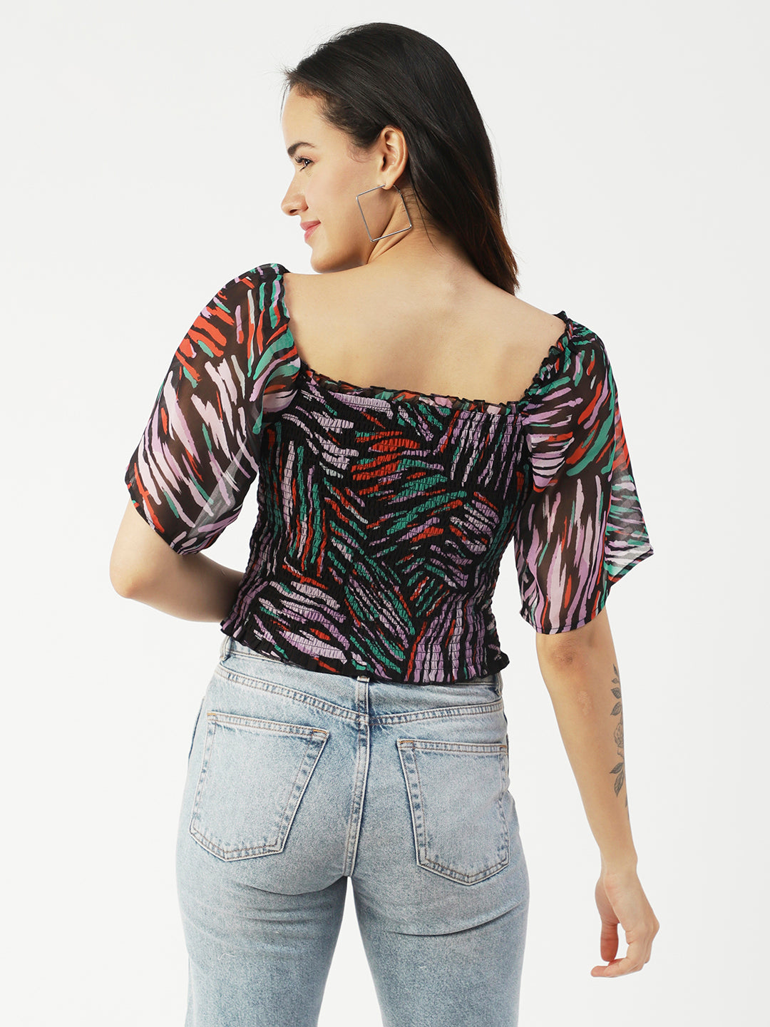 Printed Flotter Sleeve Top