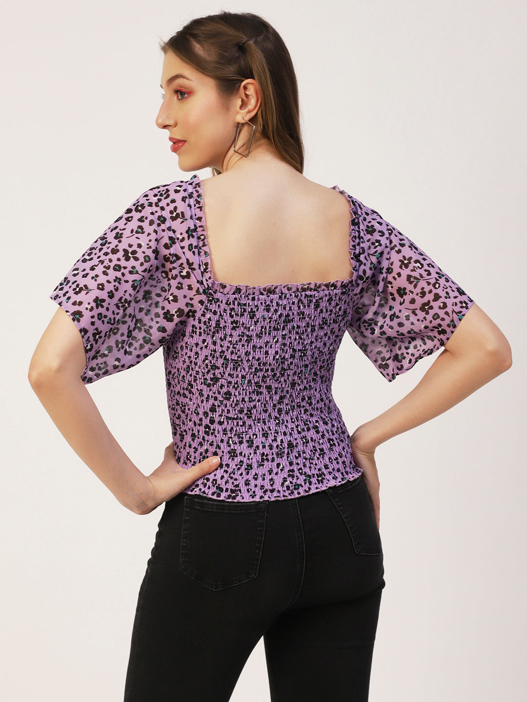 Printed Flotter Sleeve Top