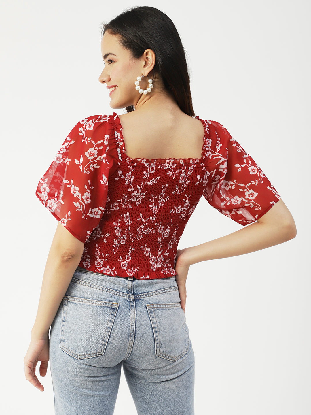 Printed Flotter Sleeve Top